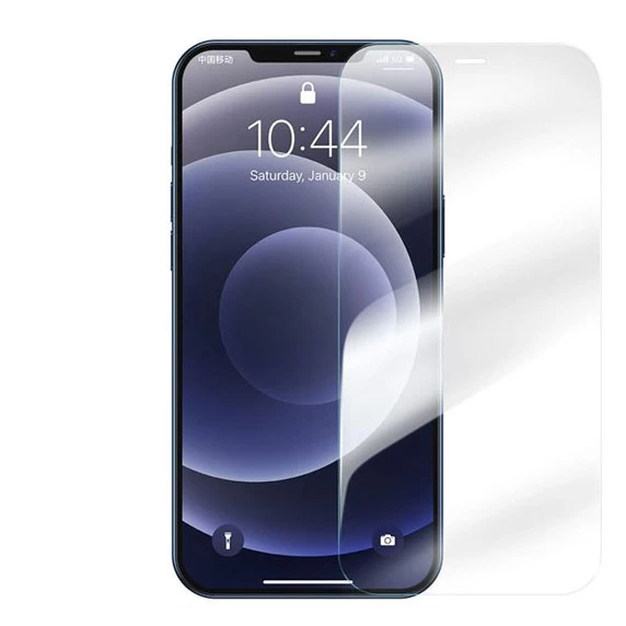 پک دوعددی محافظ صفحه نمایش شیشه ای آیفون بیسوس Baseus Full Super Porcelain Crystal Glass iPhone 12/12 Pro