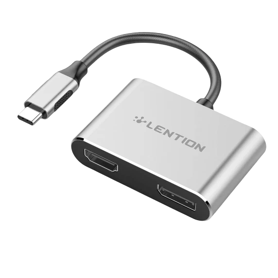 تبدیل USB-C به HDMI و DisplayPort لنشن مدل C52s