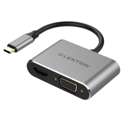 تبدیل USB-C به HDMI و VGA لنشن مدل C51